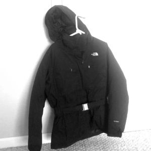 North face hooded winter coat with removable fur